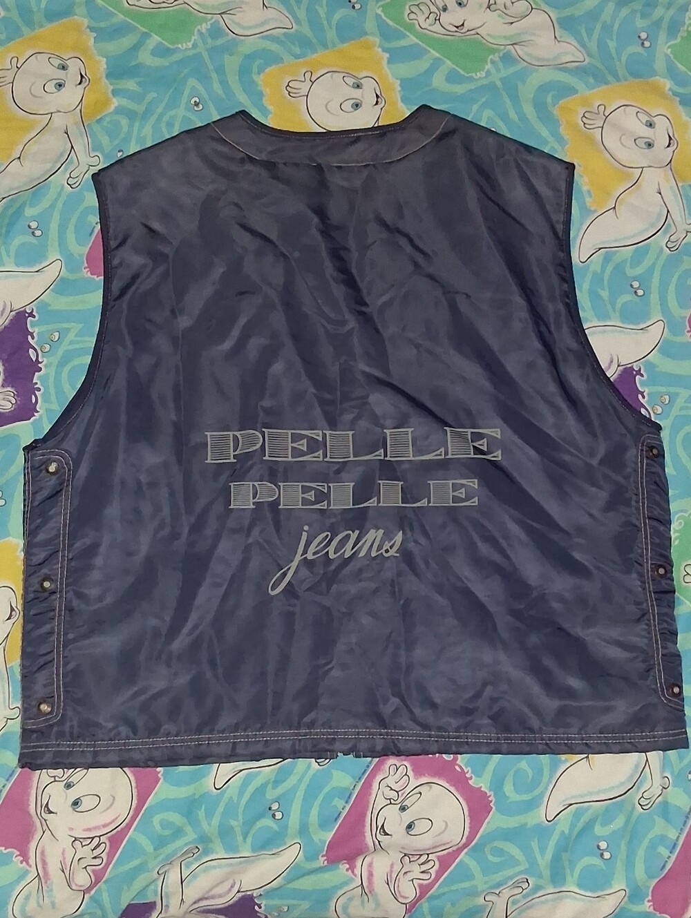 90s Pelle Pelle Jeans Marc Buchanan Nylon Zip Up Vest Vintage Rap Hip Hop Shirt